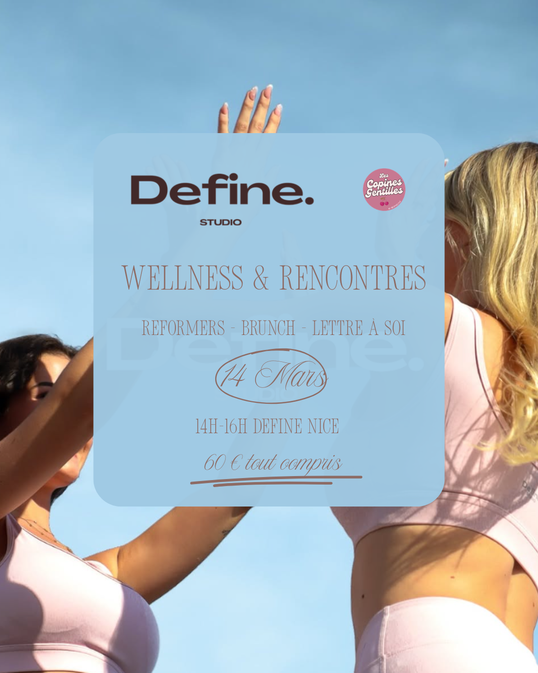 14.03.26 Wellness day chez Define Nice 60€ (30€ d'acompte)