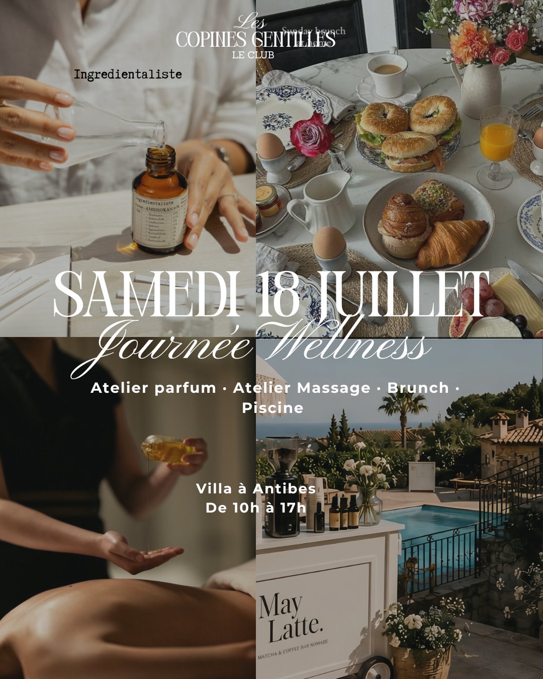 SAMEDI 18 JUILLET -JOURNEE WELLNESS ANTIBES ( ATELIER PARFUM-MASSSAGE-PISCINE)