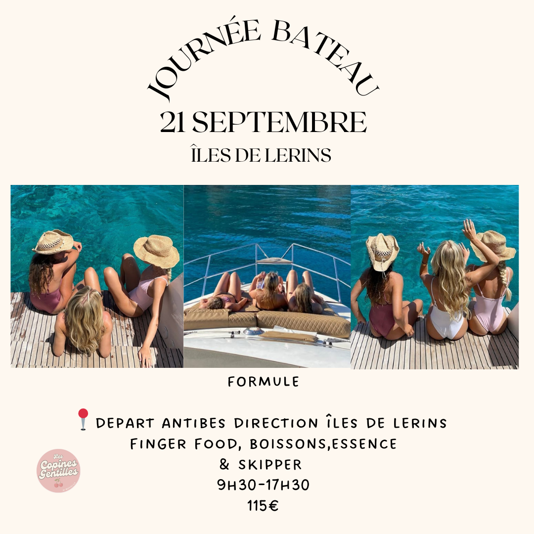 21.09.25-Journée bateau îles de lerins-115€ (43€ d'acompte)