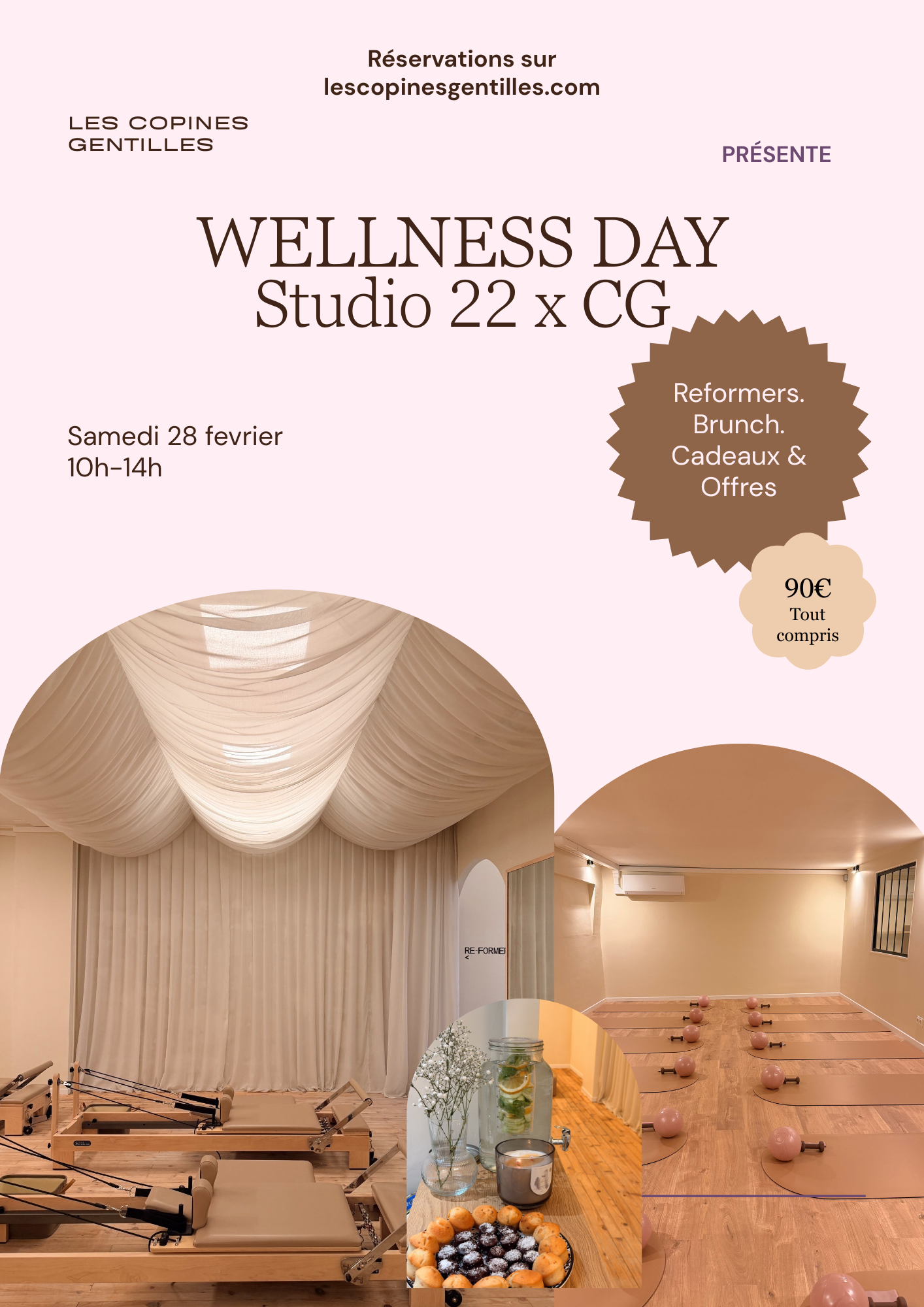 28.02.26. Wellnessday reformers & brunch Cannes 90€ (30€ d'acompte)