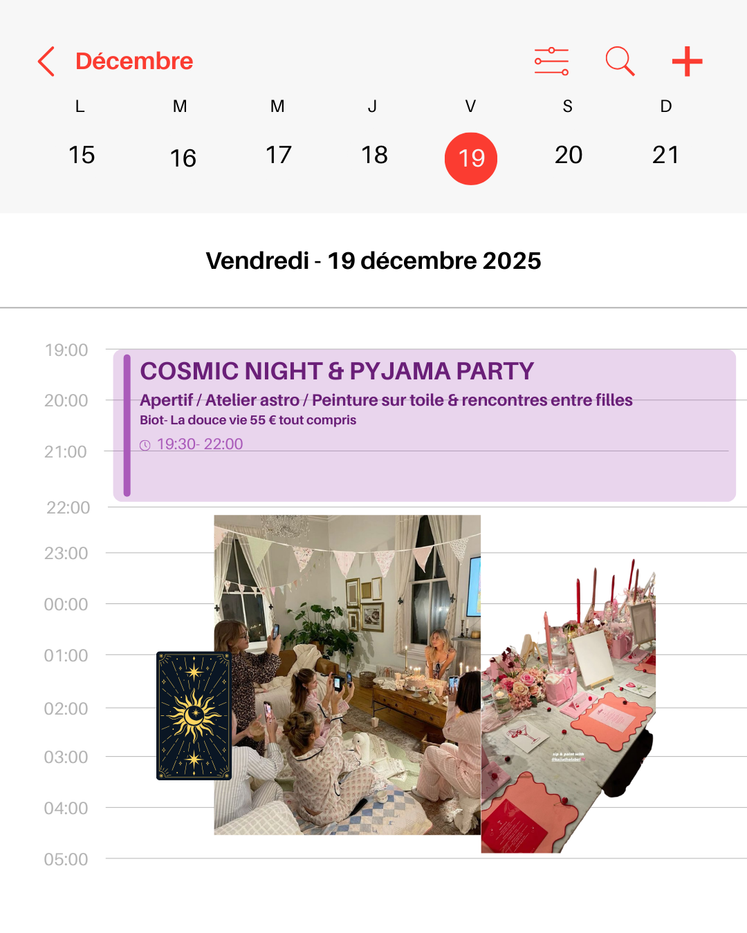19.12.25- Cosmic night, peinture & pyjama party biot 55€ ( 15€ d'acompte )