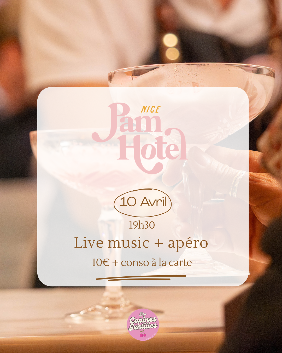 10.04.26 Apero Live & Rencontres Pam Hôtel Nice 10€