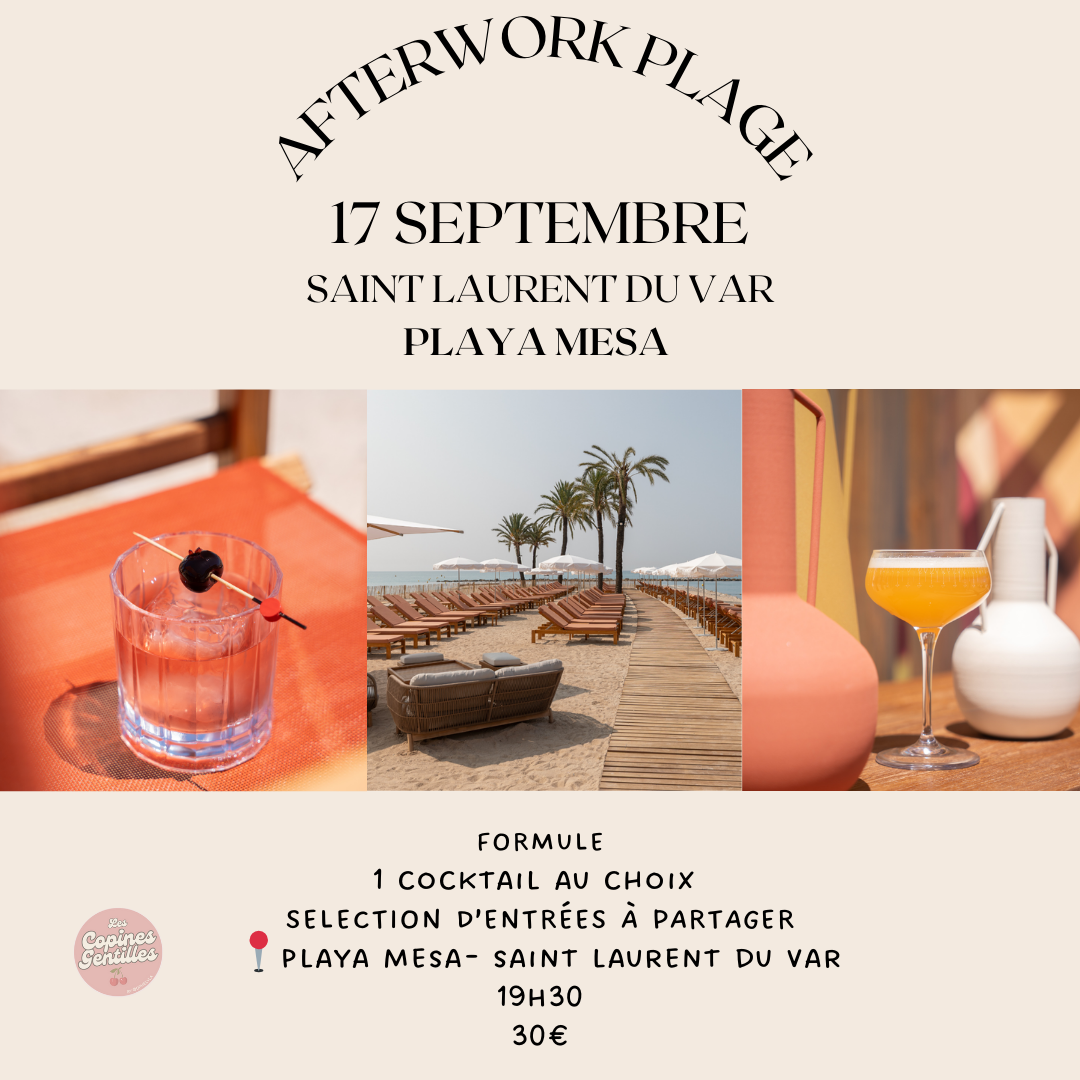 17.09.25 AFTERWORK SUNSET PLAYA MESA ST LAURENT 30€