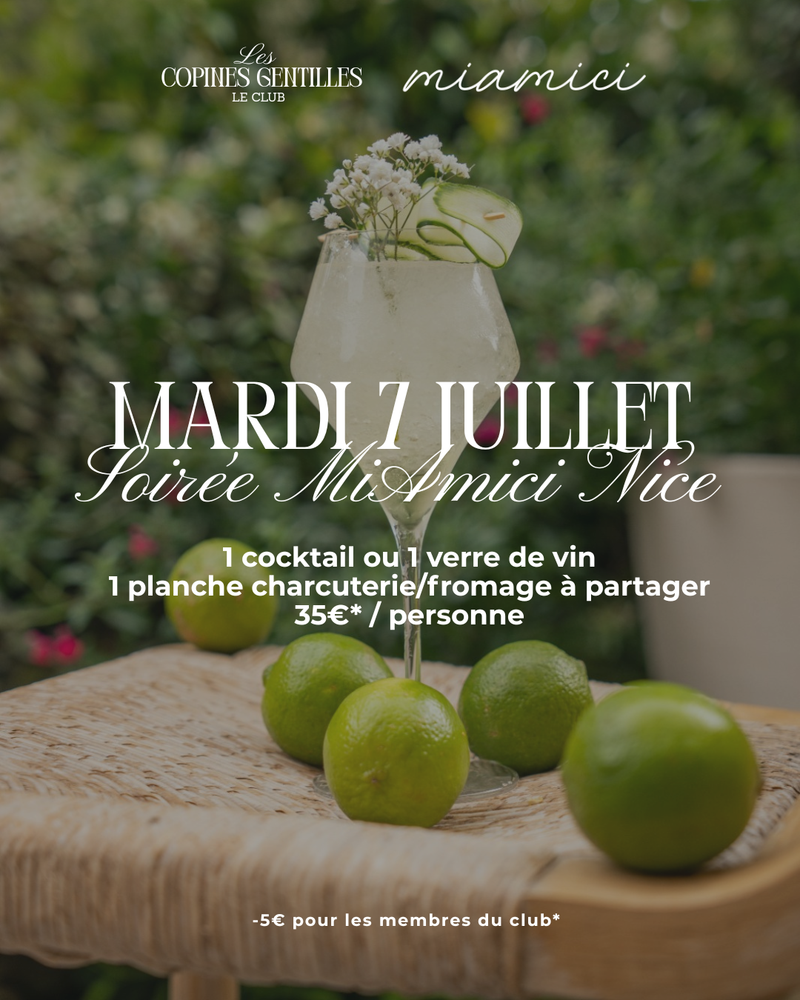 MARDI 7 JUILLET — SOIRÉE TAPAS & COCKTAIL MI AMICI -35€