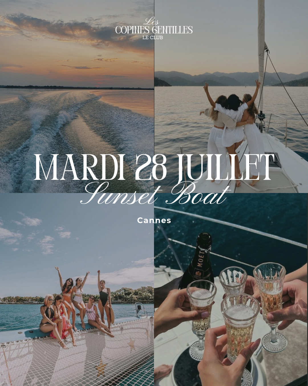 MARDI 28 JUILLET- SUNSET BATEAU & APERETIF CANNES
