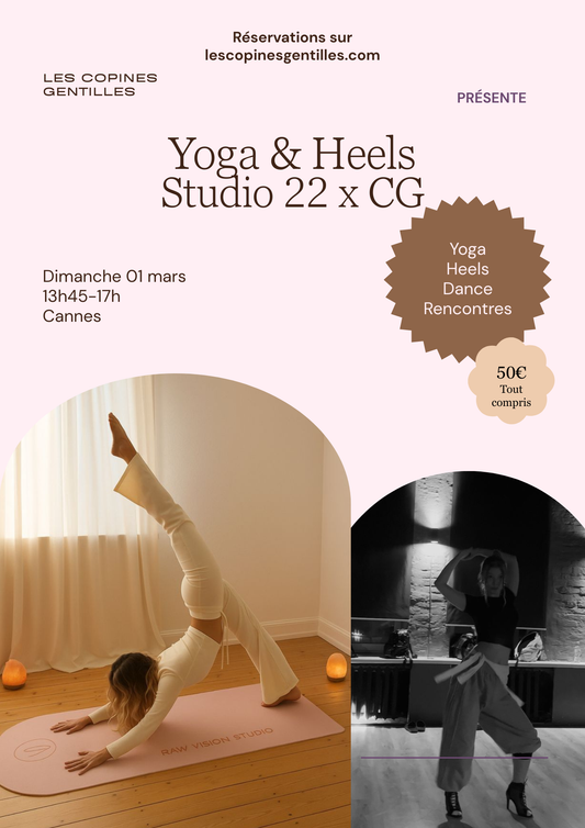 01.03.26 Yoga & Heels Cannes 50€ (20€ d'acompte)