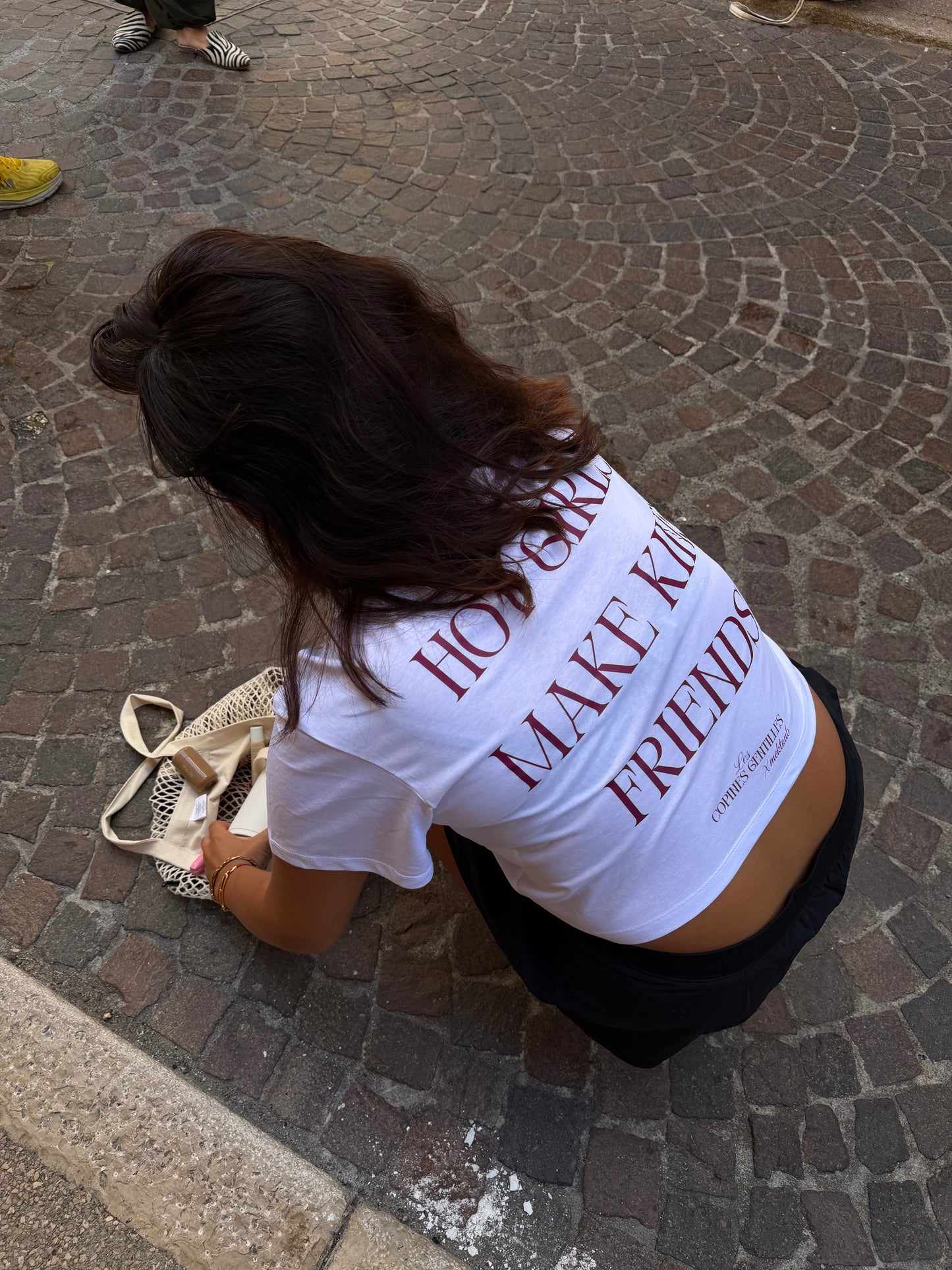 Crop Top « Les Copines Gentilles » - Blanc