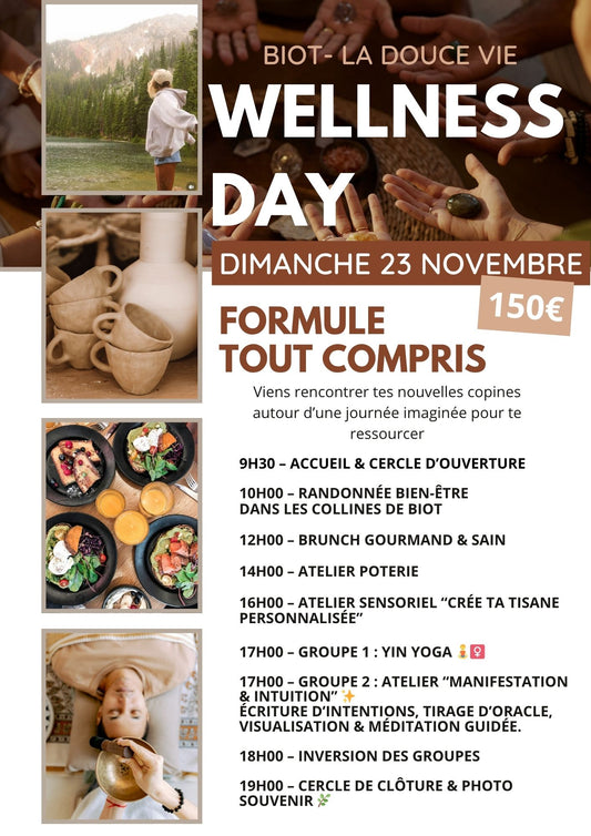 23.11.25- Wellness day biot 150€ (20€ d'acompte)