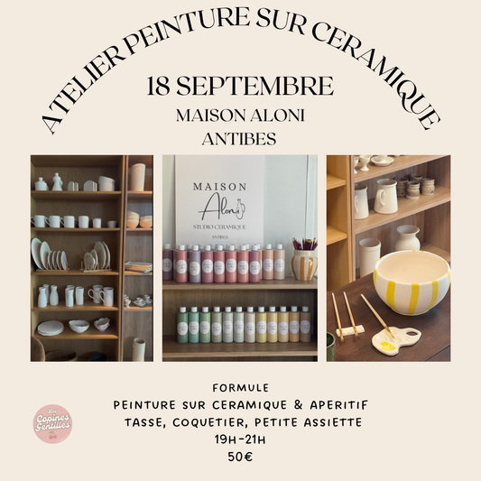 18.09.25 ATELIER PEINTURE SUR CERAMIQUE ANTIBES 50€