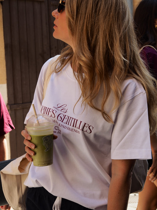 Tee-shirt oversize « Les Copines Gentilles » - Blanc