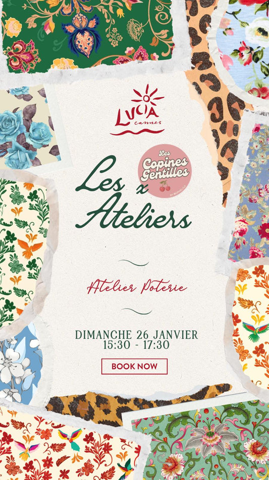 26.01.25 -Atelier poterie à CANNES Lucia Croisette 70e (15e d'acompte & 55 sur place)