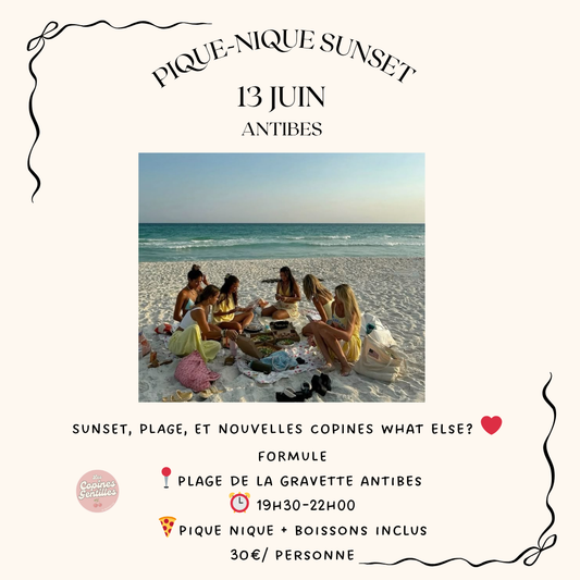 13.06.2025.Pique-nique plage Antibes 30€ ( 15e d'&acompte & 15e sur place)
